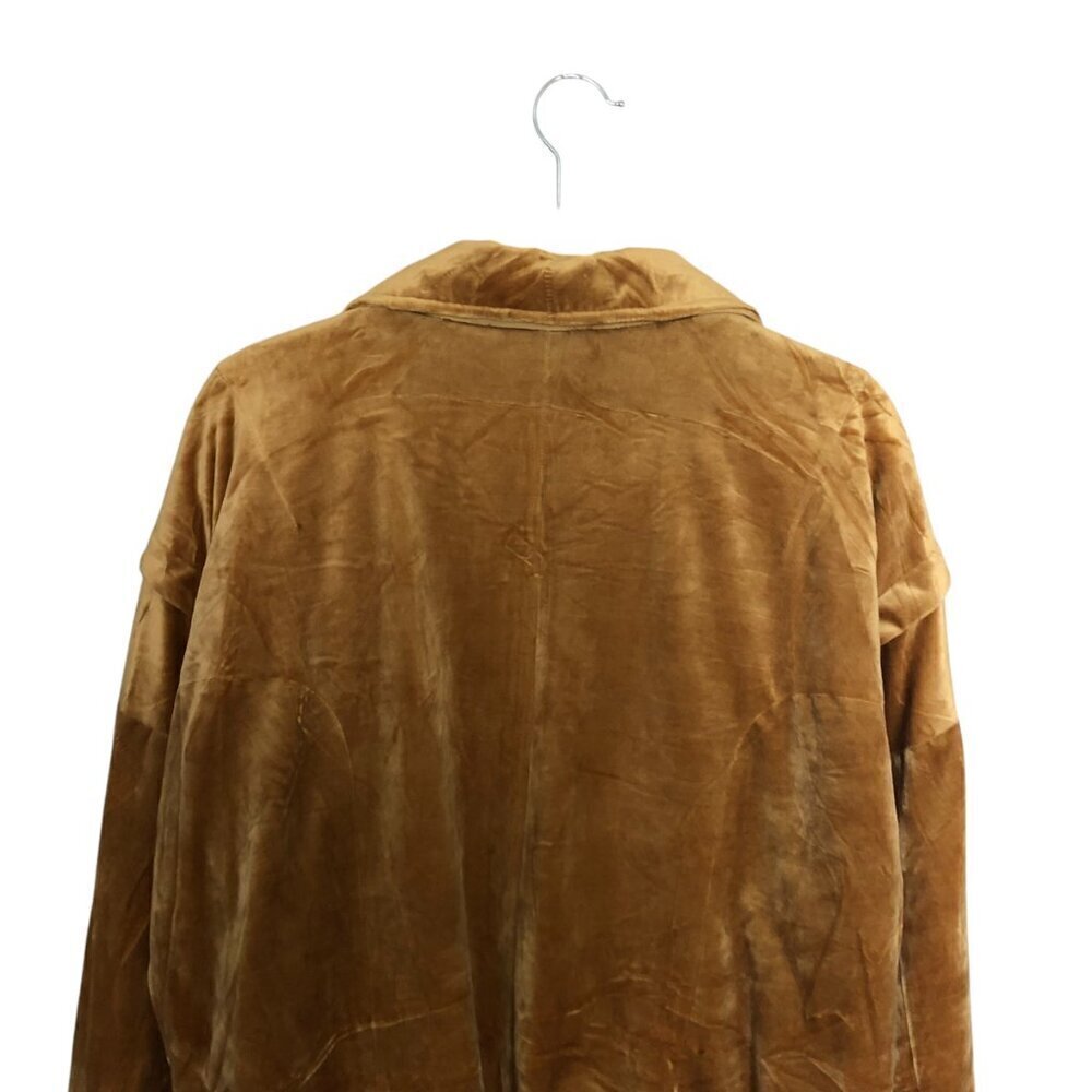 Mechali Men's Mustard Yellow Velour Jacket - Picture 5 of 6